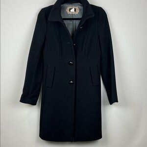 J. Crew Lady Day Wool Classic Black Winter Pea Coat Women's Size 0